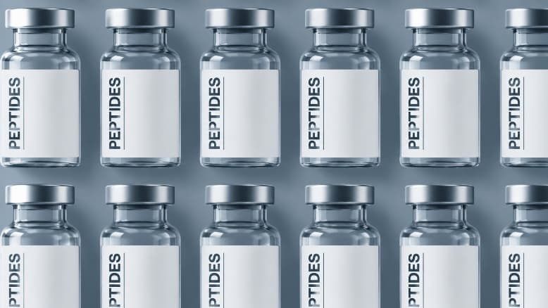 Grid of vials labelled Peptides