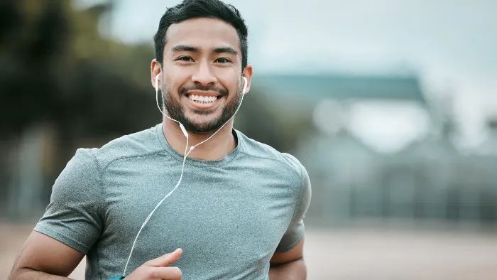 A runner training outdoors